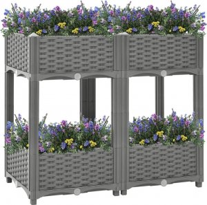 vidaXL vidaXL Donica do podwyższonej rabaty, 80x40x71 cm, polipropylen 2