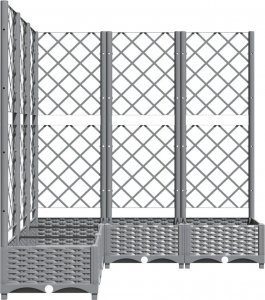 vidaXL vidaXL Donica ogrodowa z kratką, jasnoszara, 120x120x121,5 cm, PP 5