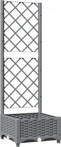 vidaXL vidaXL Donica ogrodowa z kratką, jasnoszara, 40x40x121,5 cm, PP 2