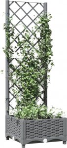 vidaXL vidaXL Donica ogrodowa z kratką, jasnoszara, 40x40x121,5 cm, PP 3