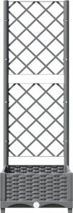 vidaXL vidaXL Donica ogrodowa z kratką, jasnoszara, 40x40x121,5 cm, PP 4