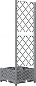 vidaXL vidaXL Donica ogrodowa z kratką, jasnoszara, 40x40x121,5 cm, PP 6