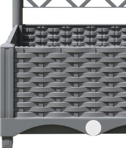 vidaXL vidaXL Donica ogrodowa z kratką, jasnoszara, 40x40x121,5 cm, PP 7