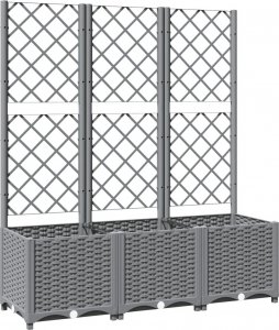 vidaXL vidaXL Donica ogrodowa z kratką, jasnoszara, 120x40x136 cm, PP 2