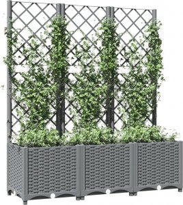 vidaXL vidaXL Donica ogrodowa z kratką, jasnoszara, 120x40x136 cm, PP 3