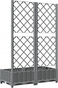 vidaXL vidaXL Donica ogrodowa z kratką, jasnoszara, 80x40x121,5 cm, PP 6