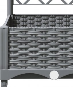 vidaXL vidaXL Donica ogrodowa z kratką, jasnoszara, 80x40x121,5 cm, PP 7