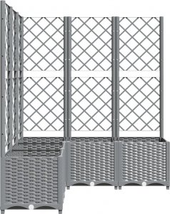 vidaXL vidaXL Donica ogrodowa z kratką, jasnoszara, 120x120x136 cm, PP 5