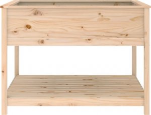 vidaXL Donica z półką, 111,5x111,5x81 cm, lite drewno sosnowe 6