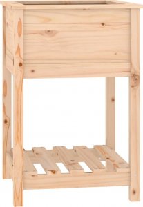 vidaXL Donica z półką, 54x54x81 cm, lite drewno sosnowe 2