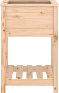 vidaXL Donica z półką, 54x54x81 cm, lite drewno sosnowe 5