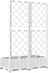 vidaXL vidaXL Donica ogrodowa z kratką, biała, 80x40x121,5 cm, PP 6