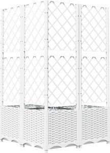 vidaXL vidaXL Donica ogrodowa z kratką, biała, 80x80x136 cm, PP 6