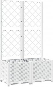 vidaXL vidaXL Donica ogrodowa z kratką, biała, 80x40x136 cm, PP 2
