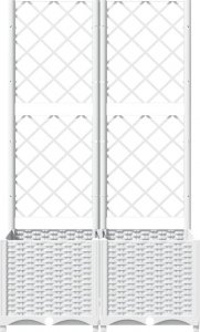 vidaXL vidaXL Donica ogrodowa z kratką, biała, 80x40x136 cm, PP 4