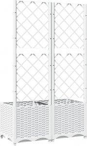 vidaXL vidaXL Donica ogrodowa z kratką, biała, 80x40x136 cm, PP 6