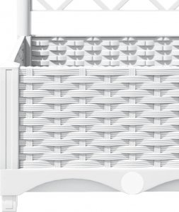 vidaXL vidaXL Donica ogrodowa z kratką, biała, 120x120x121,5 cm, PP 7