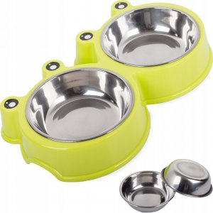 Przyjaciele MISKA PODWÓJNA DLA PSA KOTA METALOWA 300ml x 2 1