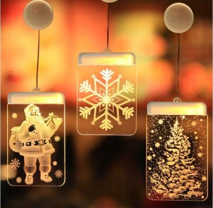 Dekoracja świąteczna Verk WITRAŻ LED 3D NA OKNO OZDOBA LAMPKI ŚWIĄTECZNE 4