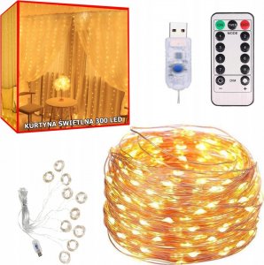 Dekoracja świąteczna Verk KURTYNA MIKRO 300 LED DRUCIKI 3x3 WISZĄCE LAMPKI 1