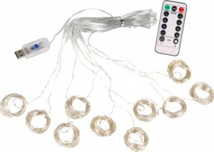 Dekoracja świąteczna Verk KURTYNA MIKRO 300 LED DRUCIKI 3x3 WISZĄCE LAMPKI 8