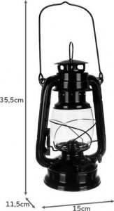Iso Trade Lampa naftowa czarna 24cm 8