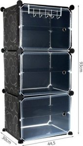 Iso Trade Szafka na buty  44,5 x 93 x 30 cm czarna 6