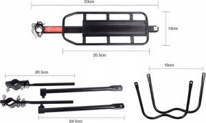Verk BAGAŻNIK ROWEROWY TYLNY ALUMINIUM UNIWERSALNY 50KG 15