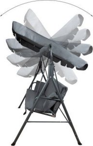 Malatec Huśtawka ogrodowa z daszkiem dla 3 osób szara 2