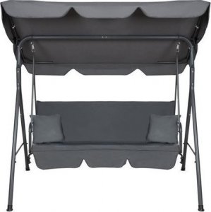 Malatec Huśtawka ogrodowa z daszkiem dla 3 osób szara 4