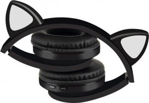 Słuchawki Malatec Słuchawki bezprzewodowe z uszami kota - czarne 3