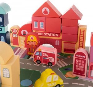 Kruzzel Klocki drewniane- miasto 100 szt. 19159 13