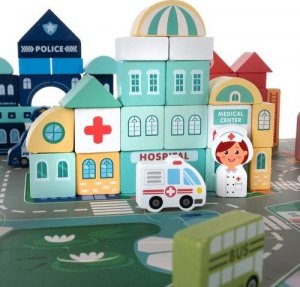 Kruzzel Klocki drewniane- miasto 100 szt. 19159 15