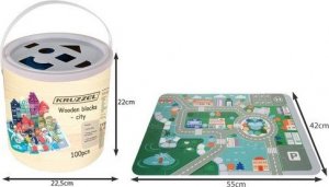 Kruzzel Klocki drewniane- miasto 100 szt. 19159 19