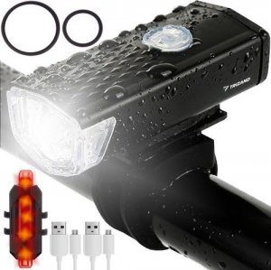 Trizand Lampka rowerowa LED USB + tylne światło 1