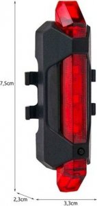 Trizand Lampka rowerowa tylna USB 10