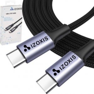 Kabel USB Izoxis USB-C - USB-C 2 m Czarny (00018927) 1
