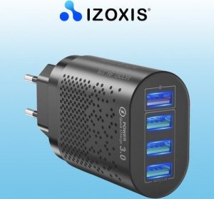 Ładowarka Izoxis Ładowarka sieciowa 4x USB + kabel Izoxis 19908 7