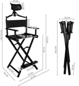 Beautylushh Krzesło do makijażu aluminiowe z zagłówkiem 8