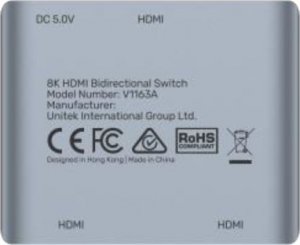 Unitek Dwukierunkowy przełącznik HDMI 2.1 8K 2na1 3