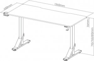 Biurko Mozos GDDESK-RGB Czarne 145 cmx67 cm 10