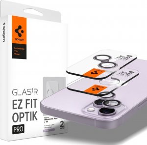 Spigen Szkło hartowane na aparat Spigen Optik.tr ez Fit Camera Protector Apple iPhone 14/14 Plus Purple [2 PACK] 1