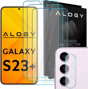 Alogy 3x Szkło hartowane na ekran 9h + Szkło na obiektyw  Alogy Glass Pack do Samsung Galaxy S23+ Plus  uniwersalny 1