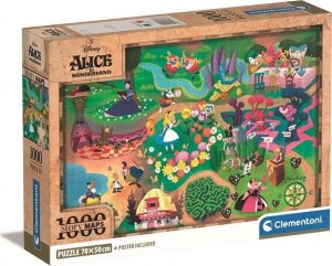 Clementoni CLE puzzle 1000 Compact DisneyMaps Alice 39785 1