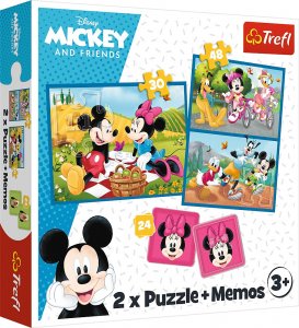 Trefl Puzzle 2w1 + memos Mickey and Friends 93344 Trefl 1