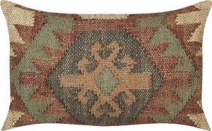 Beliani Jutowa poduszka dekoracyjna geometryczny wzór 30 x 50 cm wielokolorowa CUMBUM Lumarko! 1