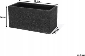 Beliani Doniczka 60 x 29 x 30 cm czarna MYRA 7