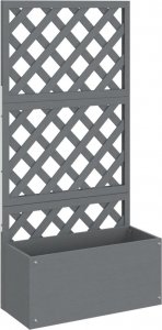 vidaXL Donice z kratką na pnącza, 2 szt., szare, 65x33x135 cm, WPC 3