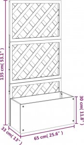 vidaXL Donice z kratką na pnącza, 2 szt., szare, 65x33x135 cm, WPC 8