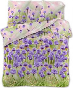 Cotton World Pościel 140x200 bawełna satynowa 3D Cotton World gruba 2 części 2474 kwiaty koniczyny 1